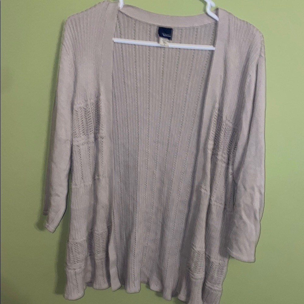 Tan Open-Front Sweater